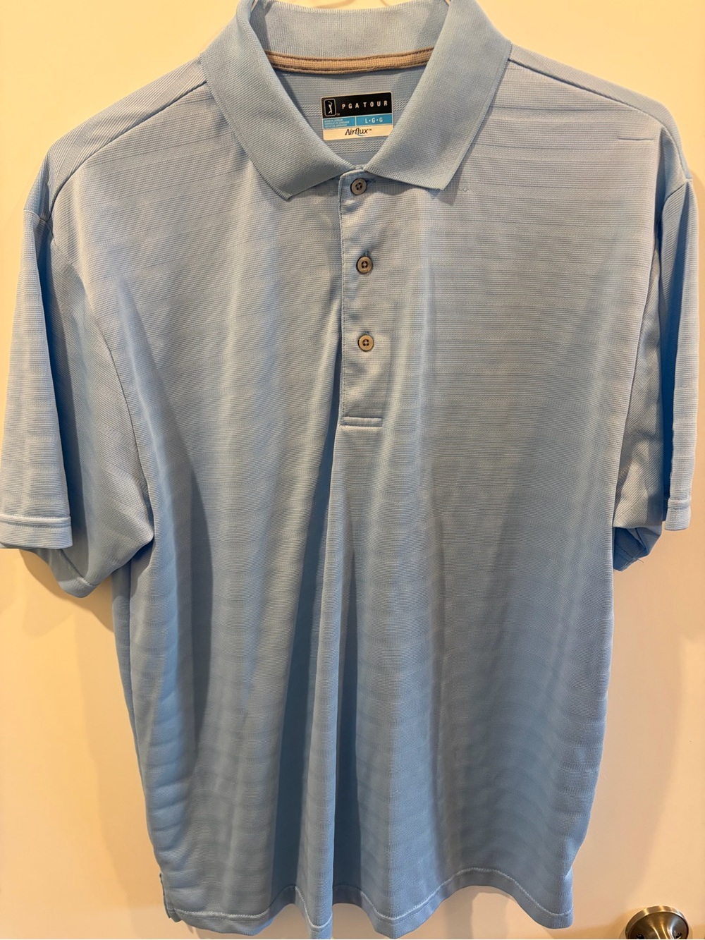 PGA Tour Men's Light Blue Performance Golf Polo Shirt